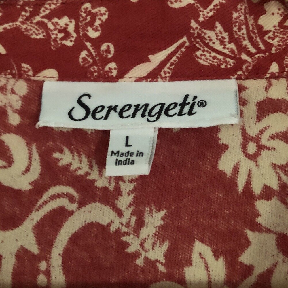 Serengeti Western Trucker Shacket Womens Sz L Red Bandana Floral Light Cotton - Picture 5 of 13